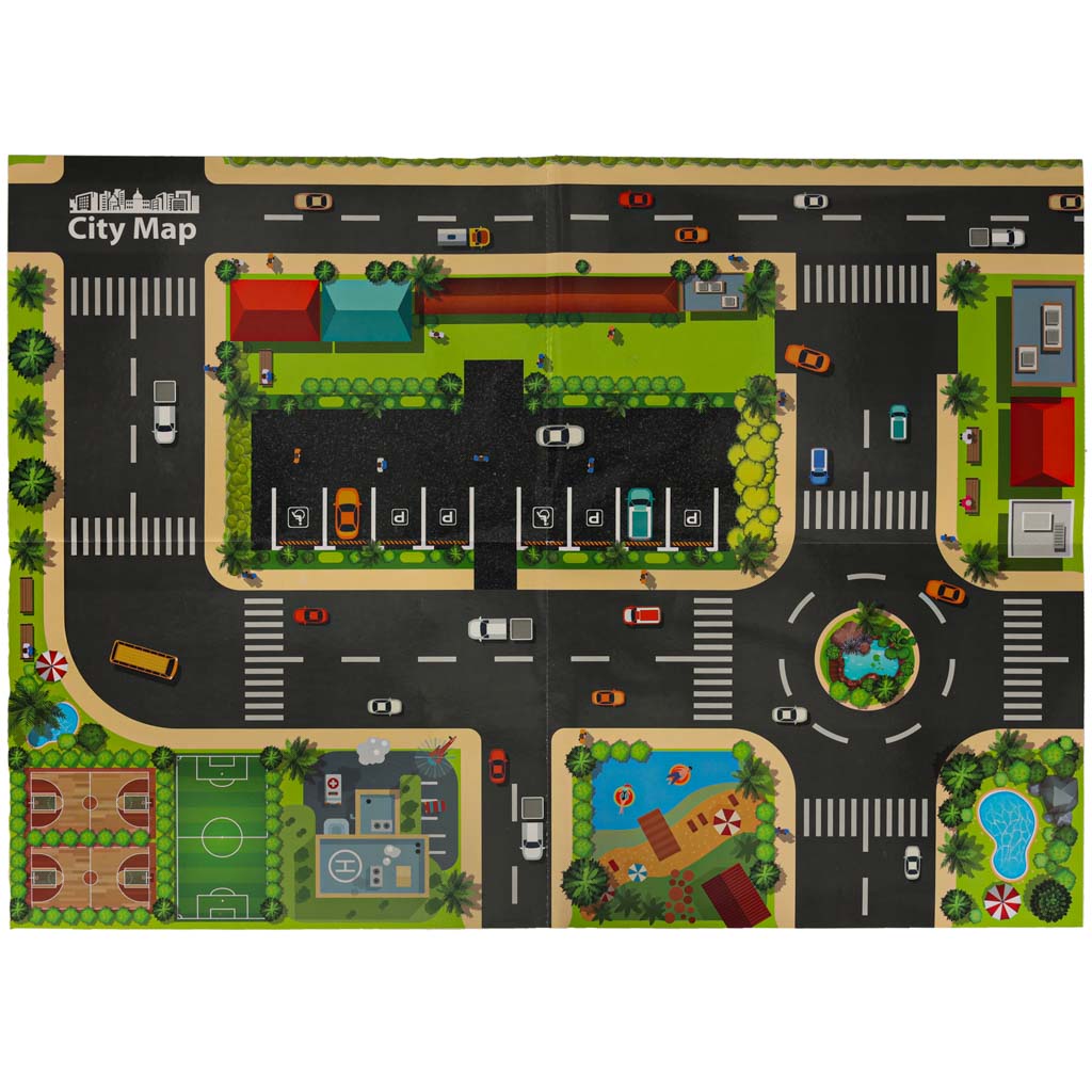 Automobilių takelis su parkavimu ir vairu