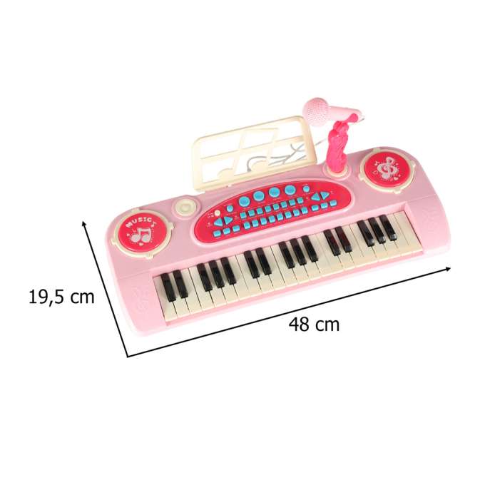 Pianinas su mikrofonu rožinis