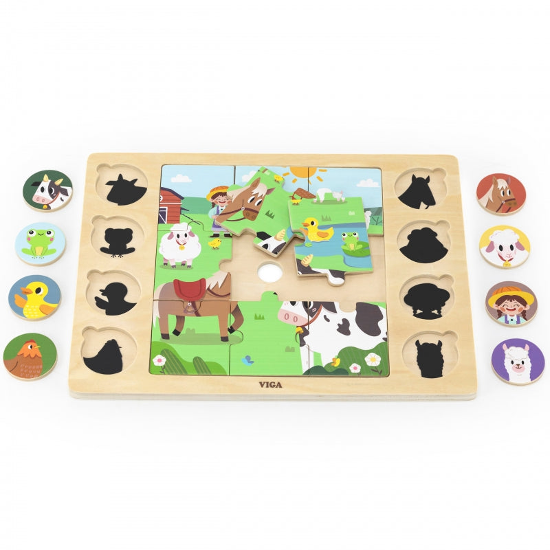 Medinė ūkio dėlionė + atspėk šešėlį