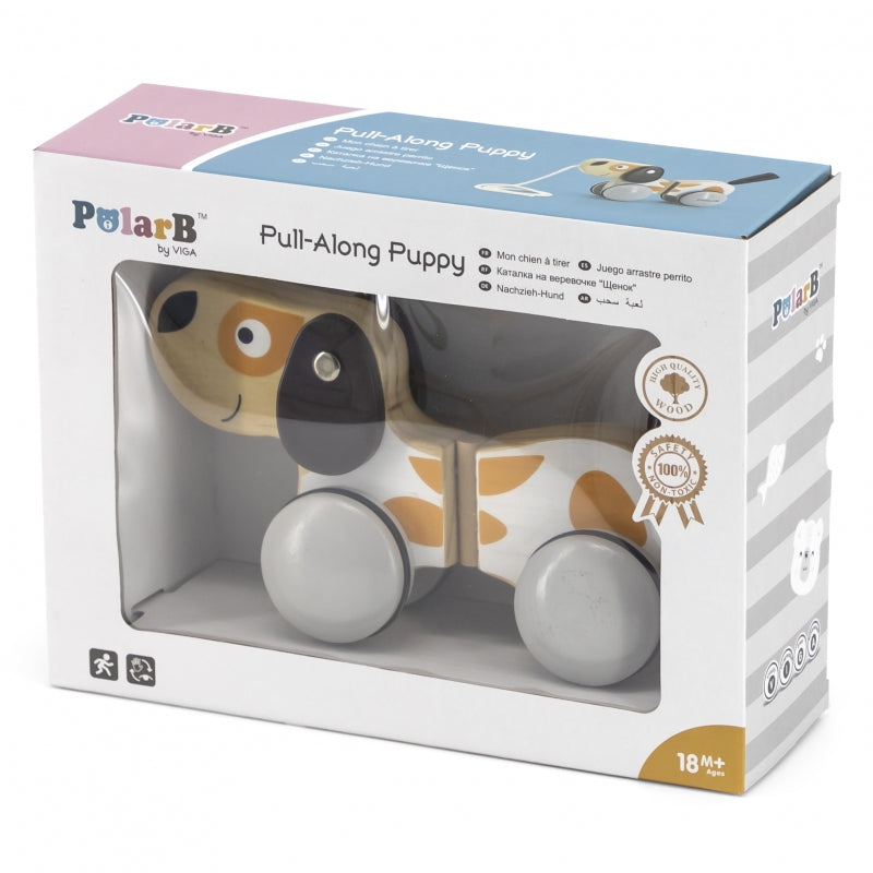 Traukiamas medinis šuo