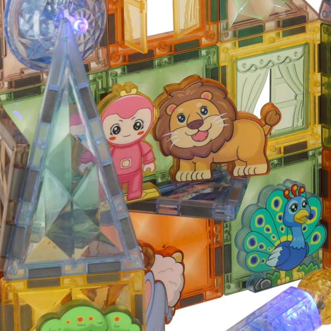 Šviečiantis magnetinis konstruktorius su gyvūnėliais, 90el.