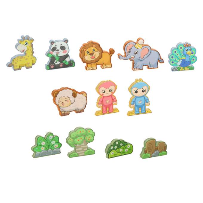 Šviečiantis magnetinis konstruktorius su gyvūnėliais, 90el.