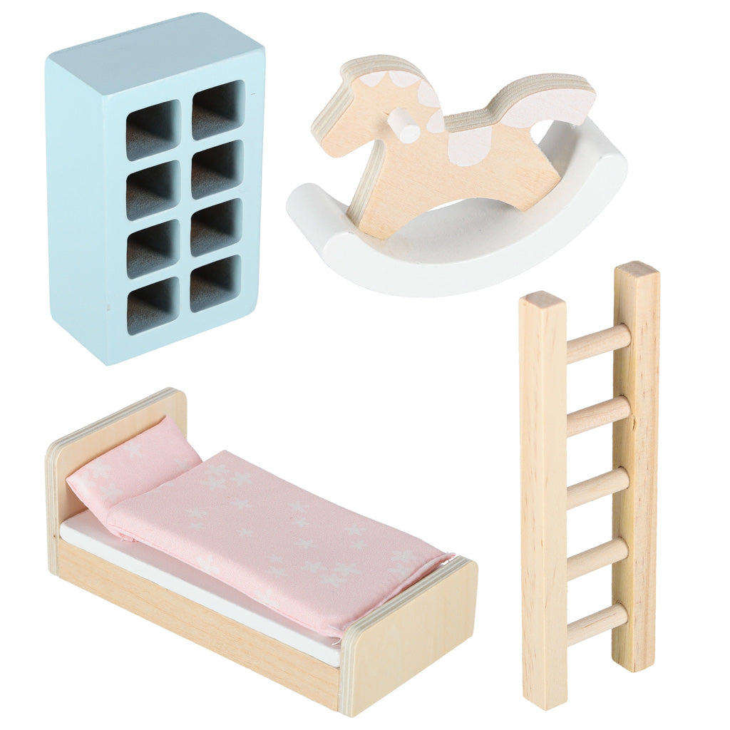 Lėlių namas lagamine su priedais