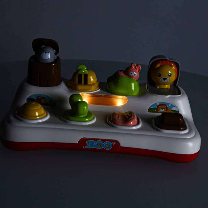 Pop-up žaislas su garsais ir šviesomis, iššokantys gyvūnėliai