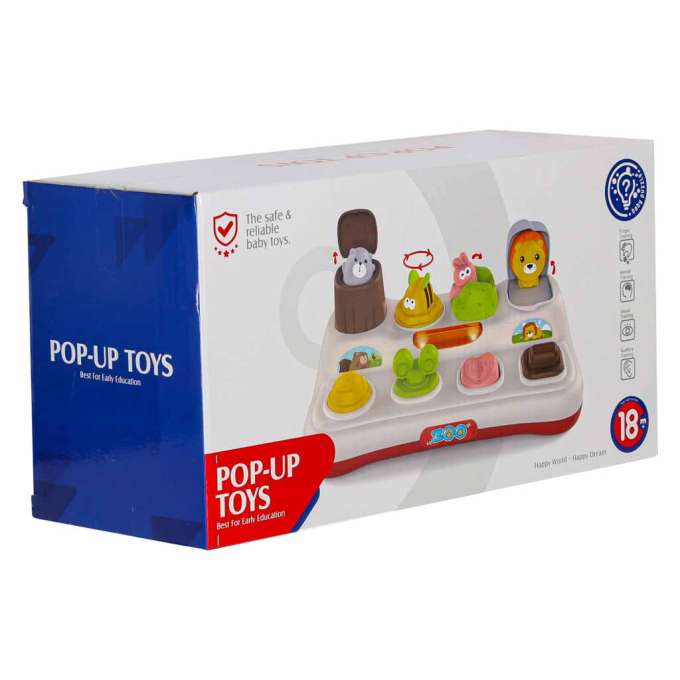 Pop-up žaislas su garsais ir šviesomis, iššokantys gyvūnėliai