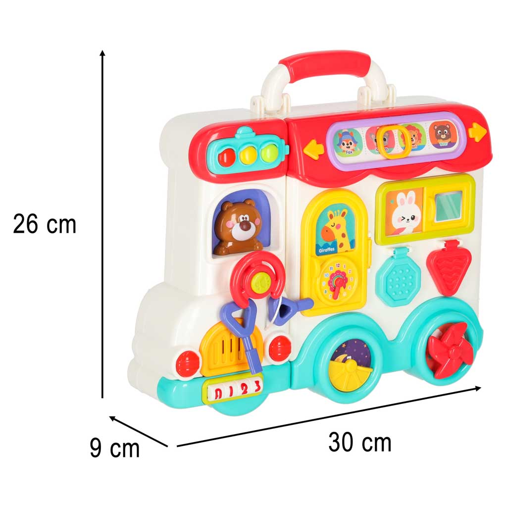 Interaktyvus sensorinis edukacinis autobusas-lagaminas