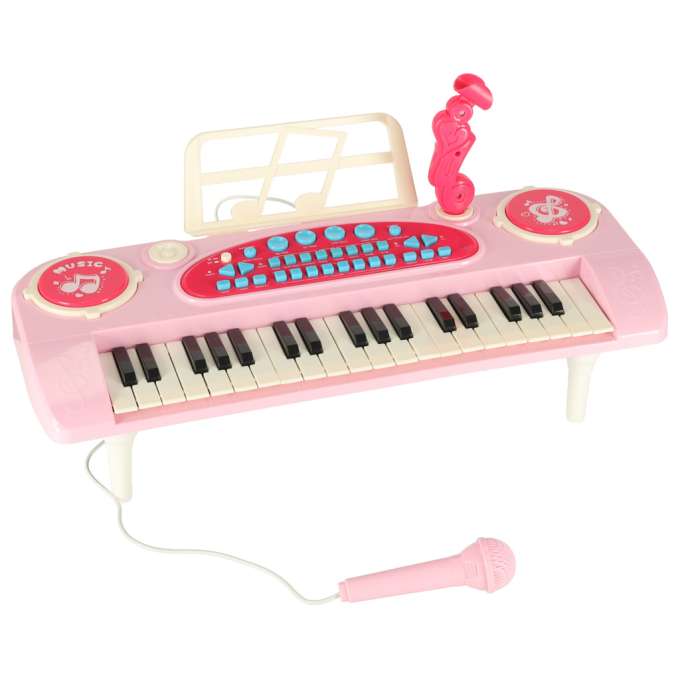 Pianinas su mikrofonu rožinis