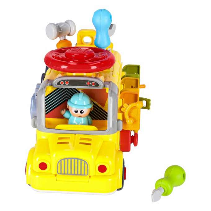 Edukacinis autobusas su varžtais ir atsuktuvu