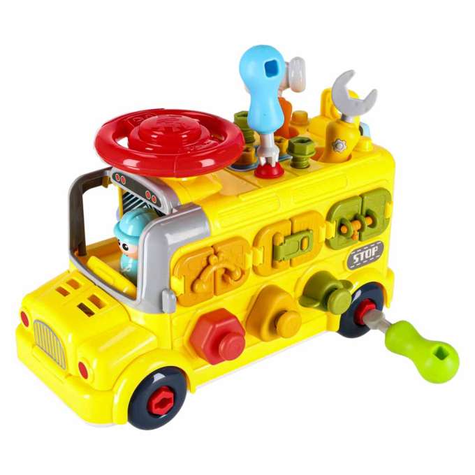 Edukacinis autobusas su varžtais ir atsuktuvu