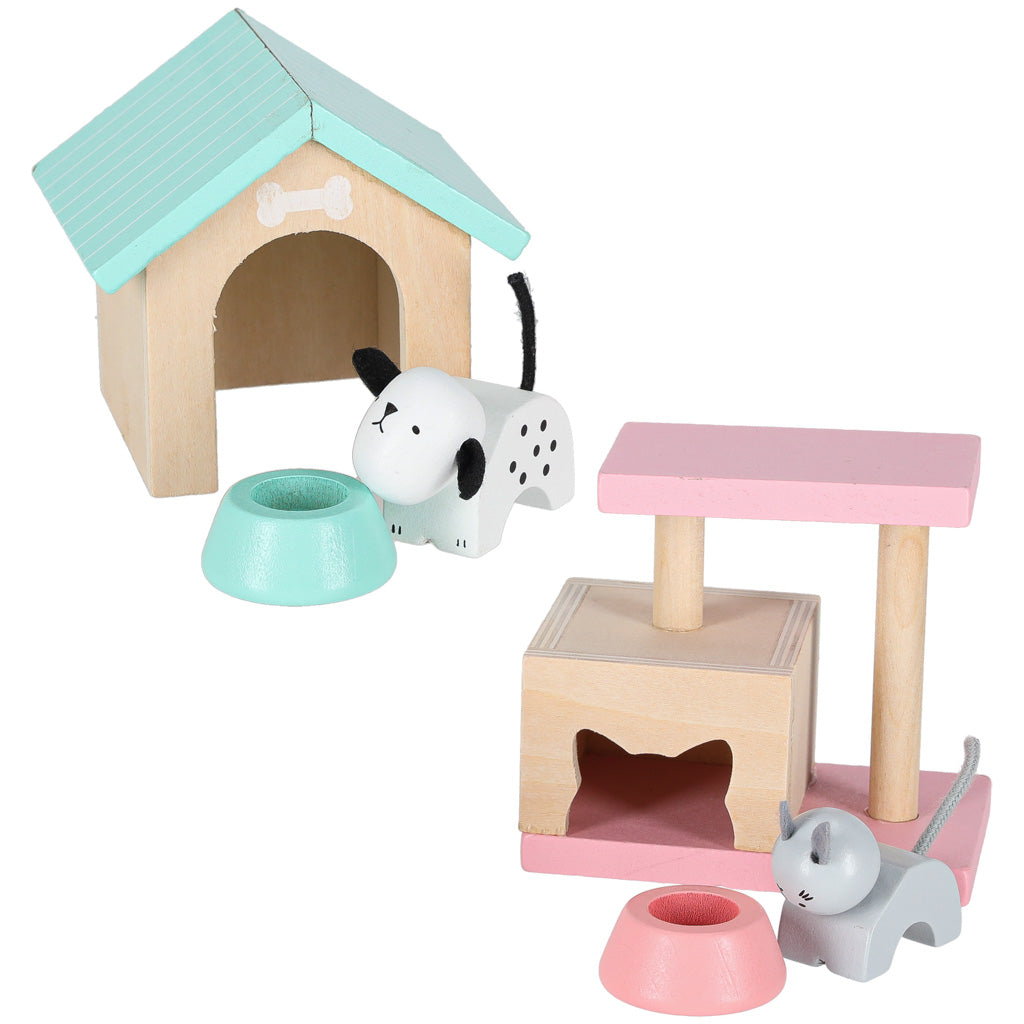 Lagaminas - namelis su gyvūnėliais ir baldais