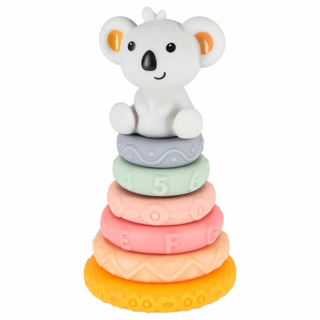 Minkšta sensorinė piramidė su kaladėlėmis ir koala